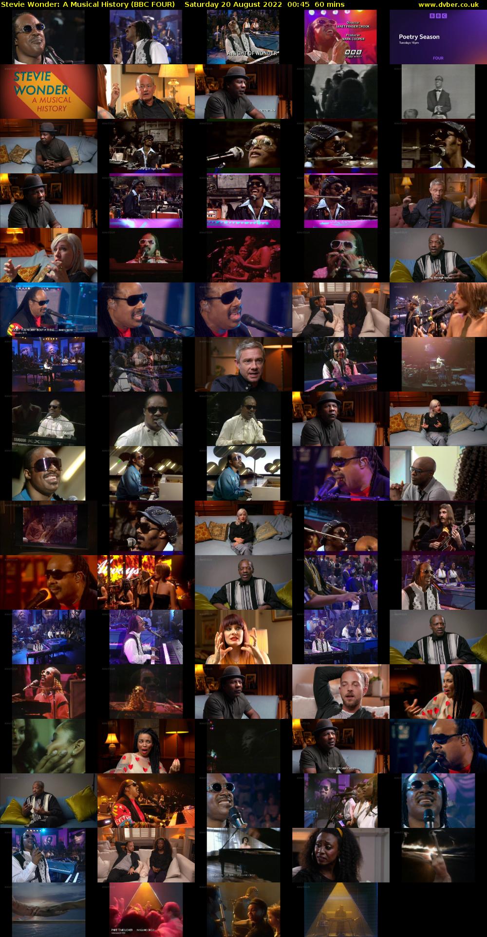 Stevie Wonder: A Musical History (BBC FOUR) Saturday 20 August 2022 00:45 - 01:45