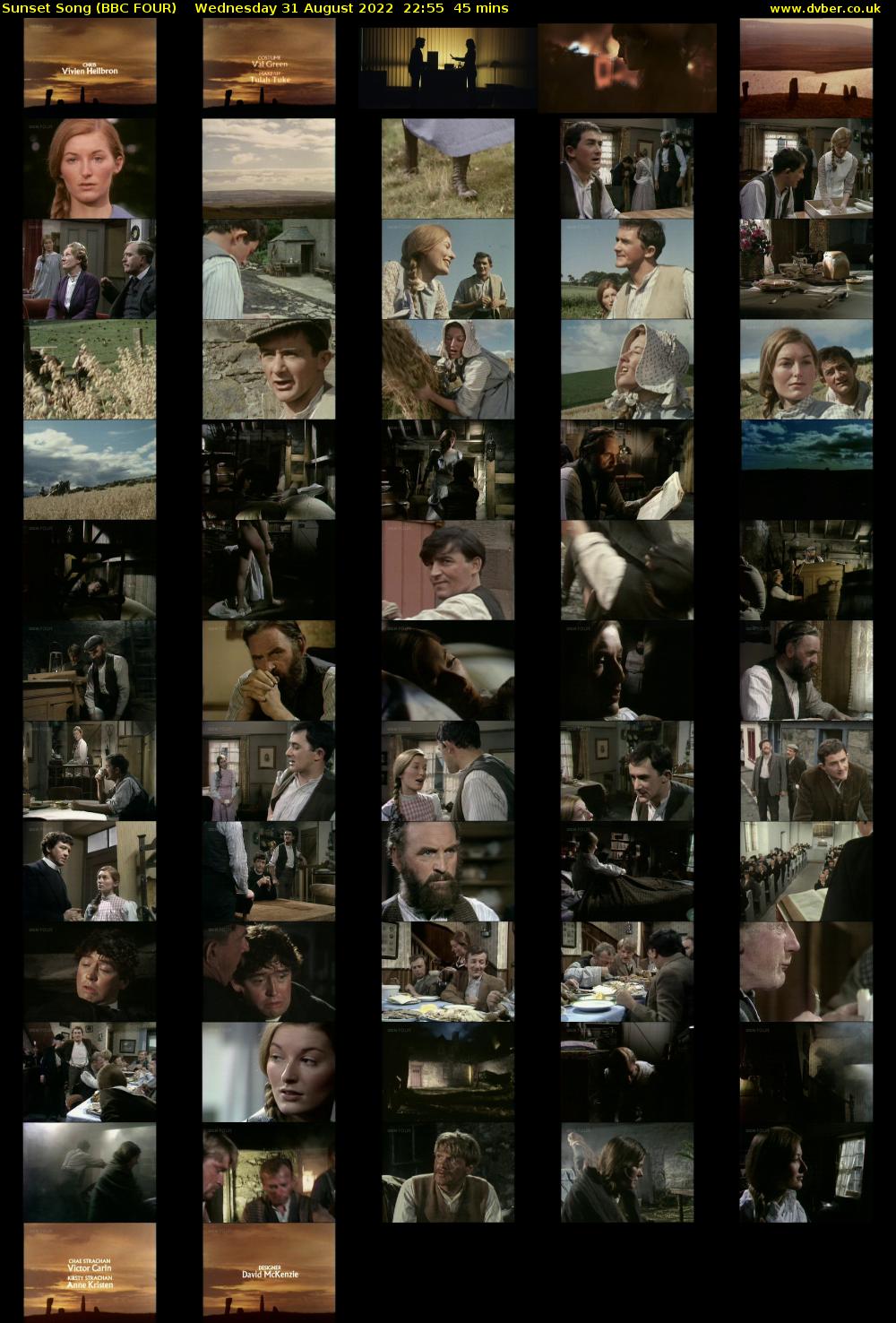 Sunset Song (BBC FOUR) Wednesday 31 August 2022 22:55 - 23:40