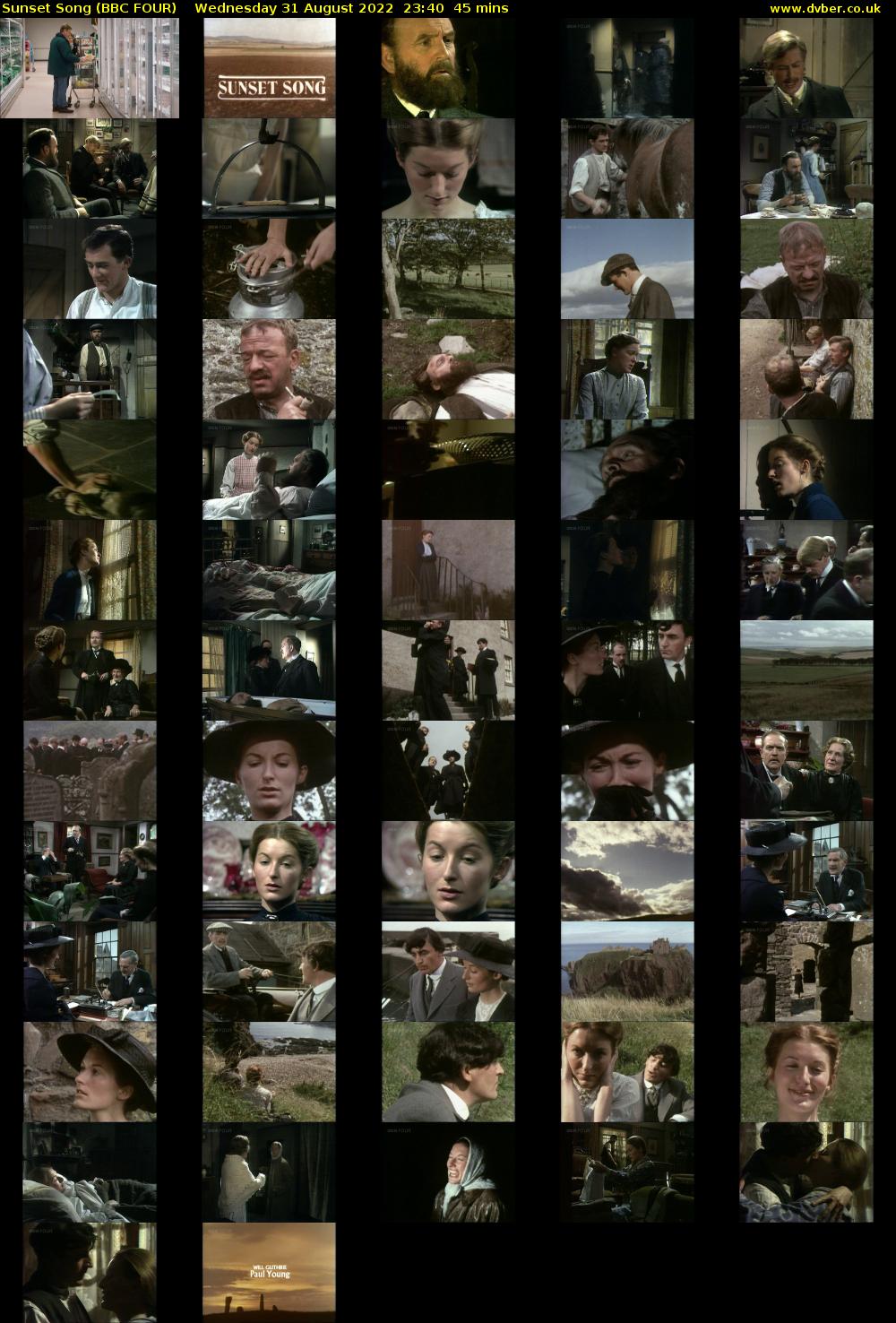 Sunset Song (BBC FOUR) Wednesday 31 August 2022 23:40 - 00:25