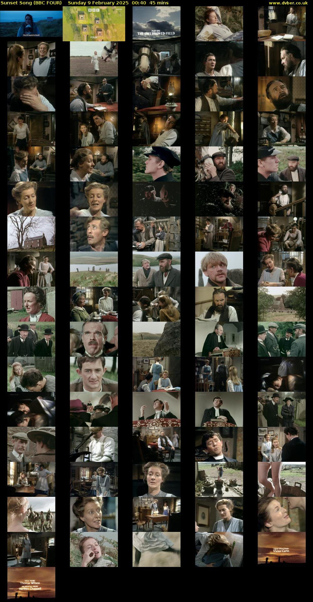 Sunset Song (BBC FOUR) Sunday 9 February 2025 00:40 - 01:25