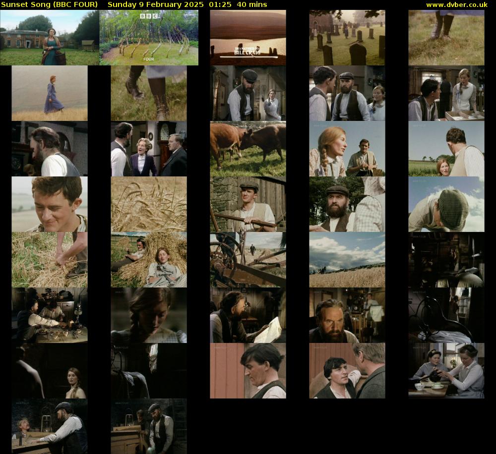 Sunset Song (BBC FOUR) Sunday 9 February 2025 01:25 - 02:05