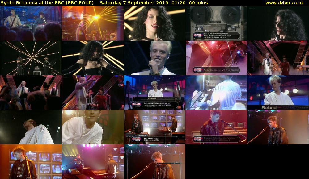 Synth Britannia at the BBC (BBC FOUR) Saturday 7 September 2019 01:20 - 02:20