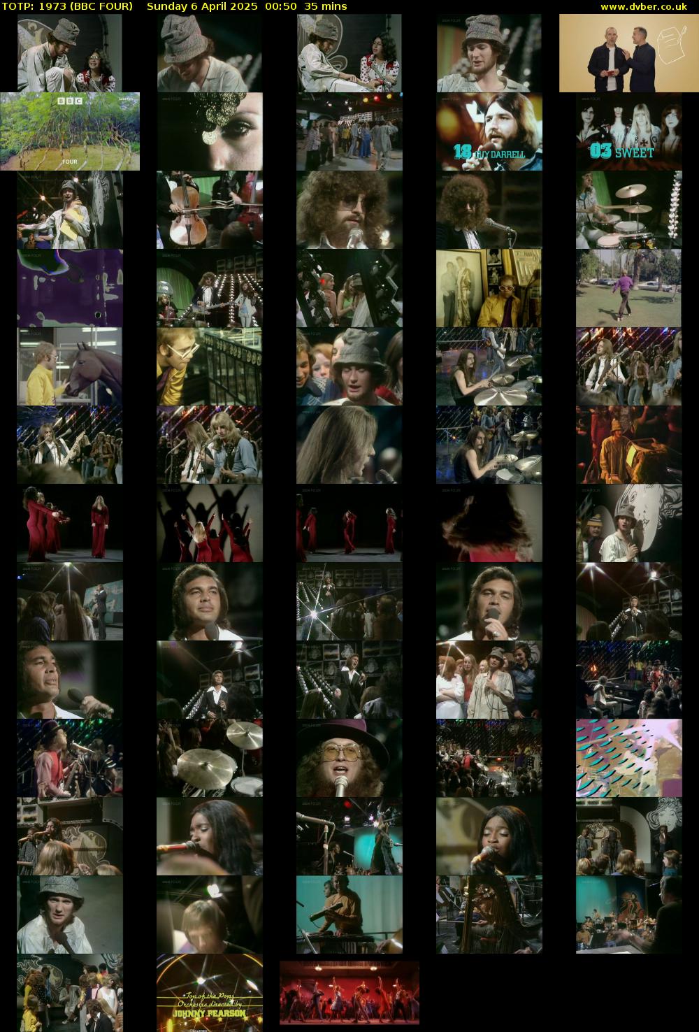 TOTP: 1973 (BBC FOUR) Sunday 6 April 2025 00:50 - 01:25