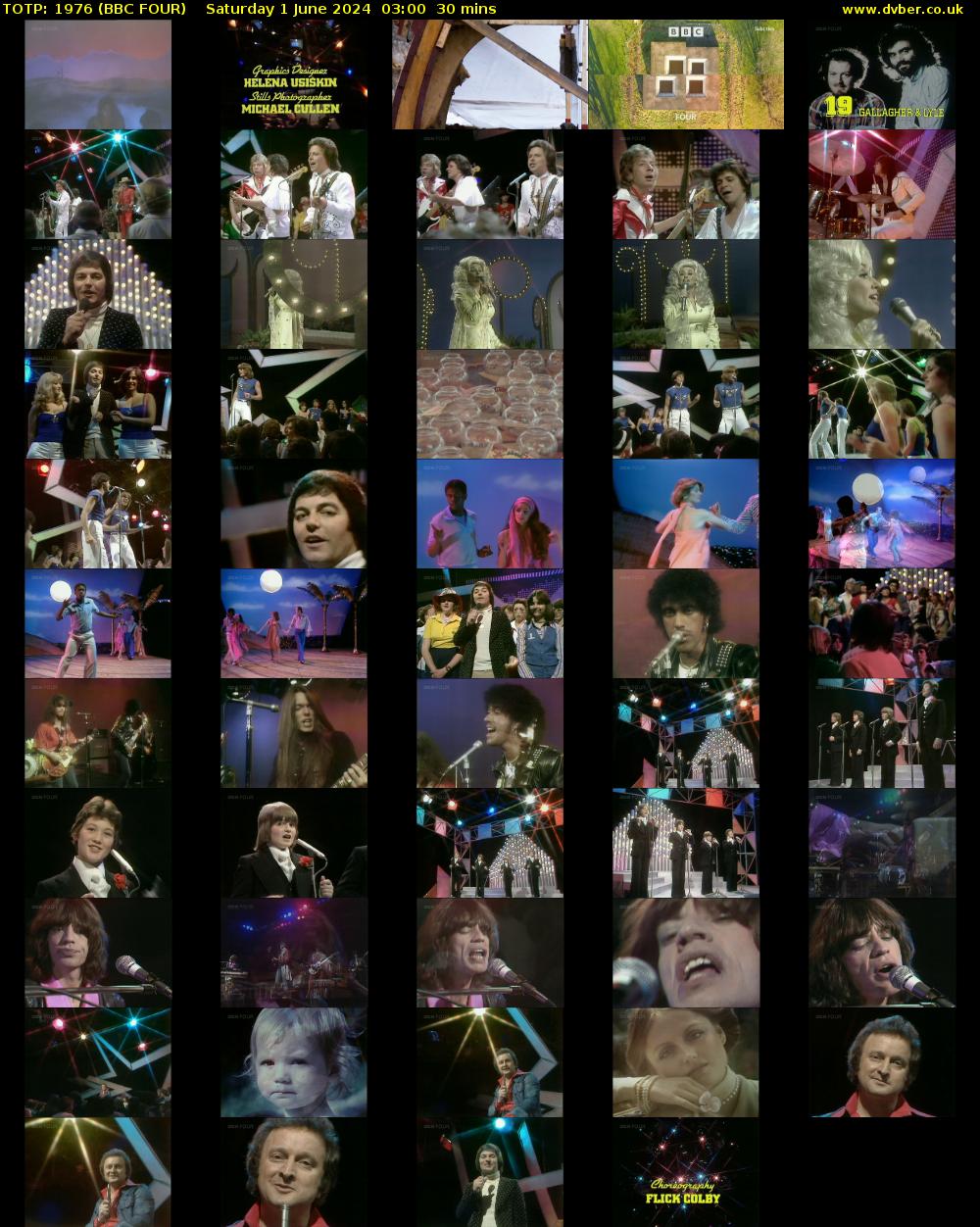 TOTP: 1976 (BBC FOUR) Saturday 1 June 2024 03:00 - 03:30