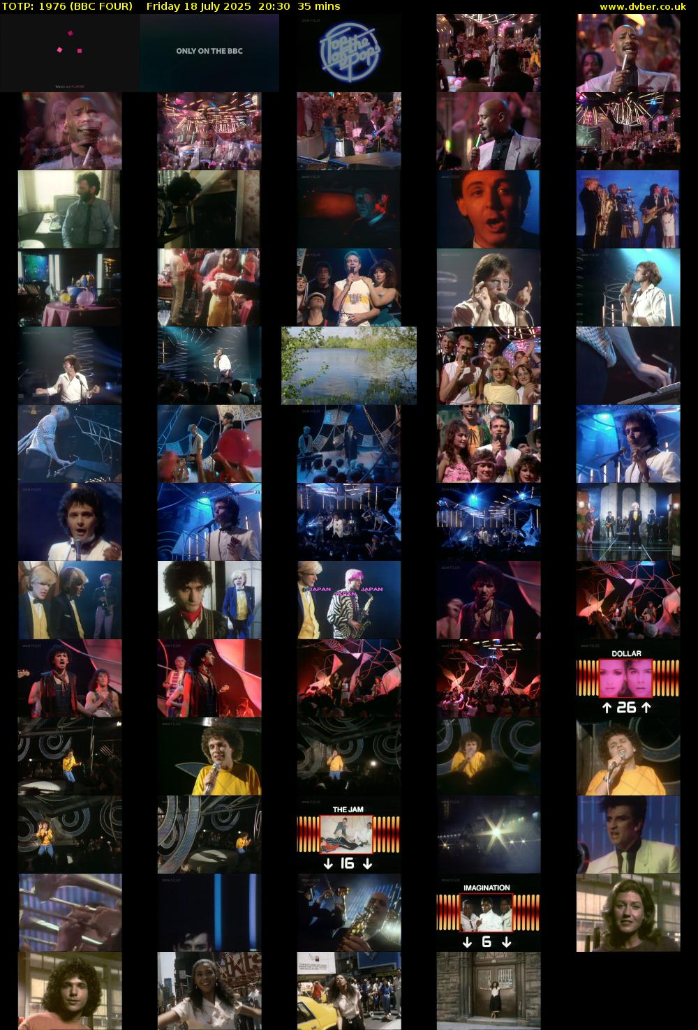 TOTP: 1976 (BBC FOUR) Friday 18 July 2025 20:30 - 21:05