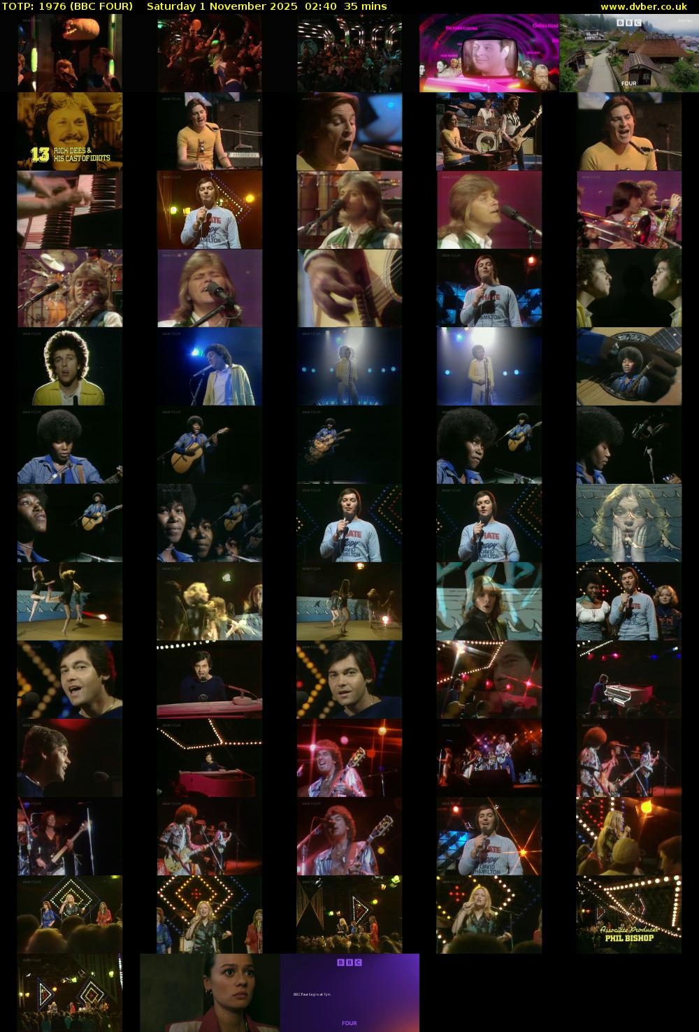 TOTP: 1976 (BBC FOUR) Saturday 1 November 2025 02:40 - 03:15