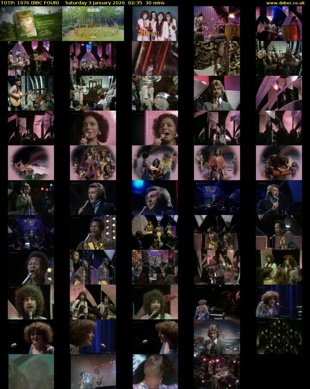 TOTP: 1976 (BBC FOUR) Saturday 3 January 2026 02:35 - 03:05