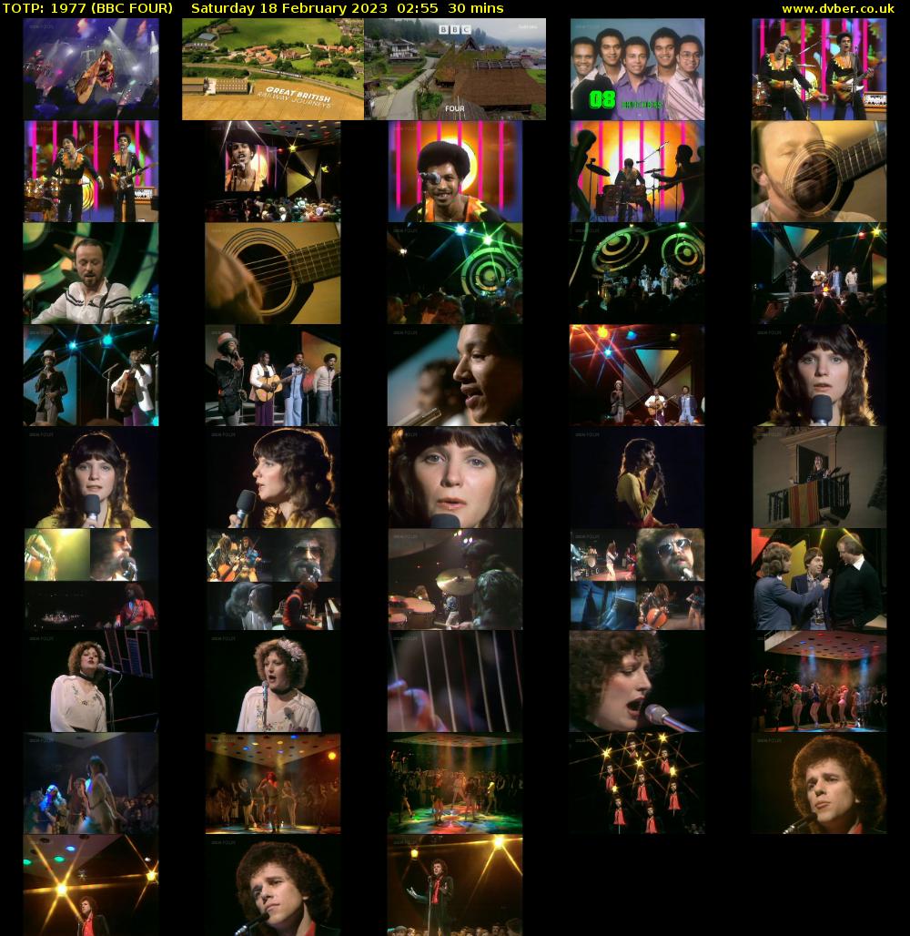 TOTP: 1977 (BBC FOUR) Saturday 18 February 2023 02:55 - 03:25