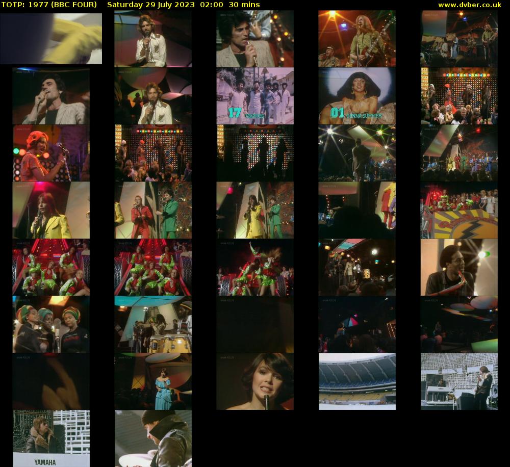 TOTP: 1977 (BBC FOUR) Saturday 29 July 2023 02:00 - 02:30