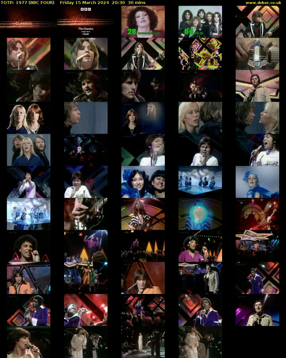 TOTP: 1977 (BBC FOUR) Friday 15 March 2024 20:30 - 21:00