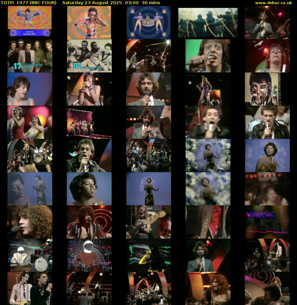 TOTP: 1977 (BBC FOUR) Saturday 23 August 2025 03:00 - 03:30