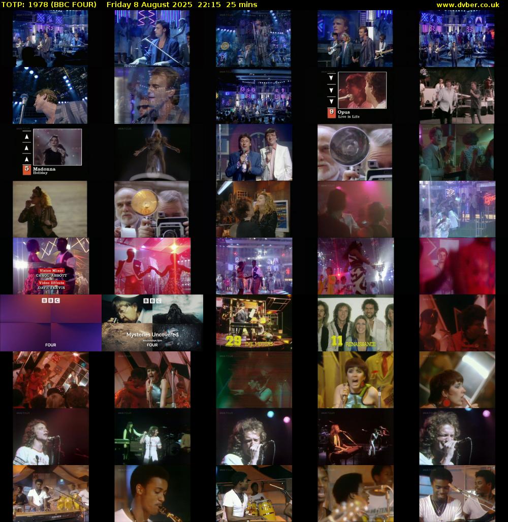 TOTP: 1978 (BBC FOUR) Friday 8 August 2025 22:15 - 22:40