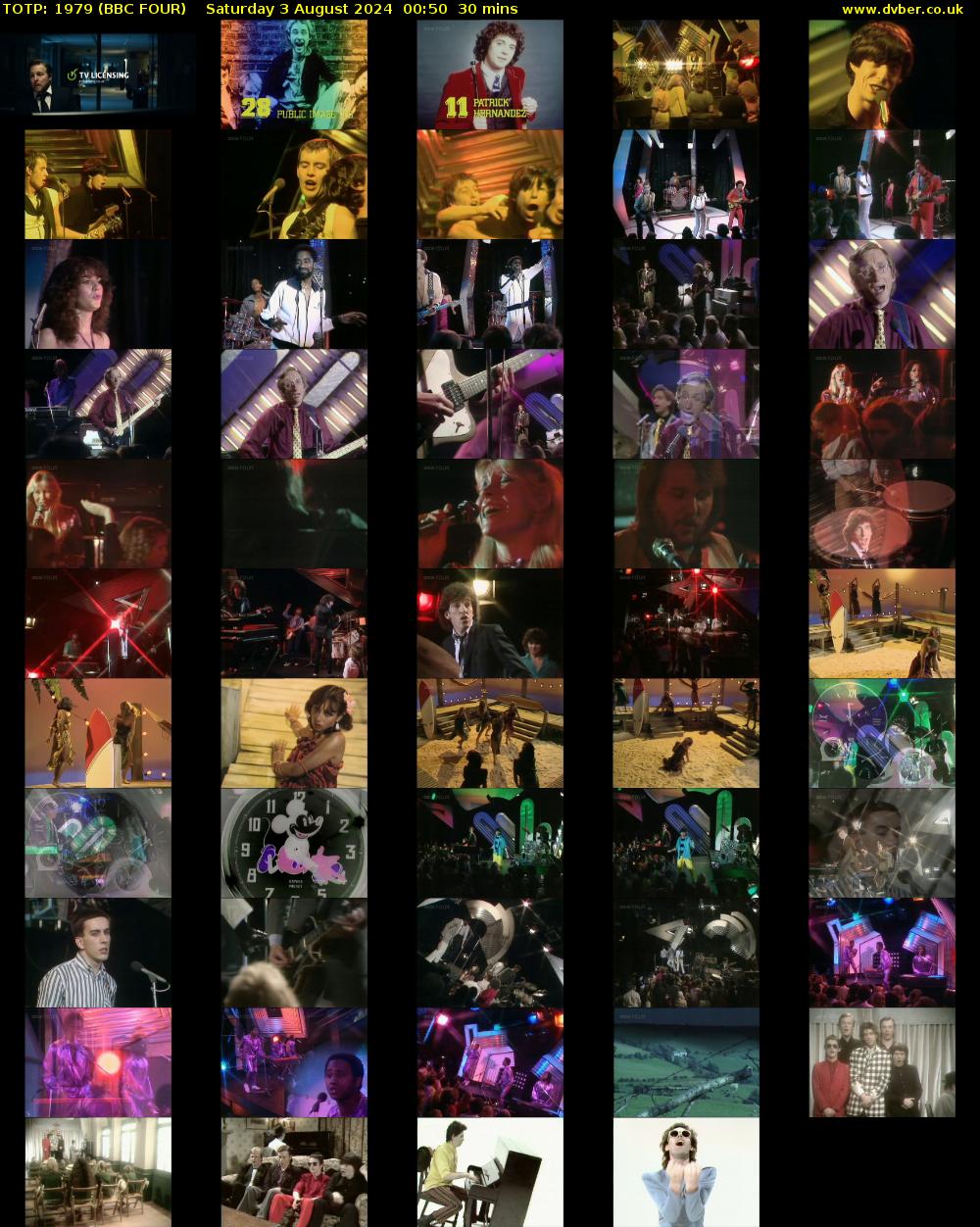 TOTP: 1979 (BBC FOUR) Saturday 3 August 2024 00:50 - 01:20