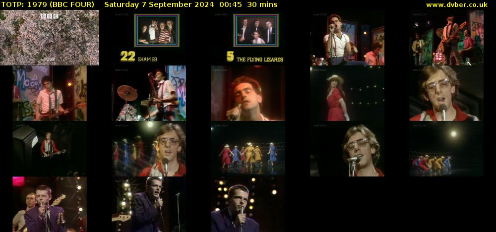 TOTP: 1979 (BBC FOUR) Saturday 7 September 2024 00:45 - 01:15