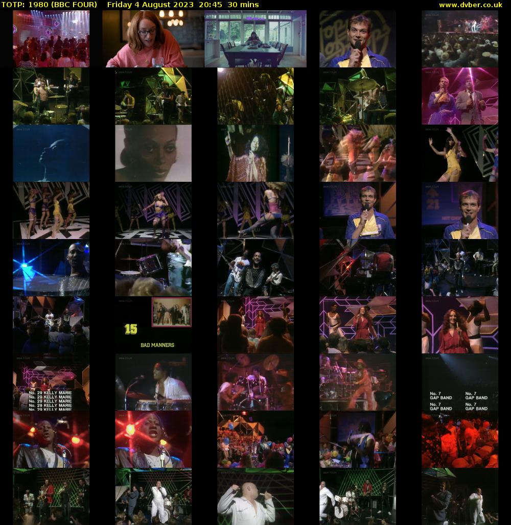 TOTP: 1980 (BBC FOUR) Friday 4 August 2023 20:45 - 21:15