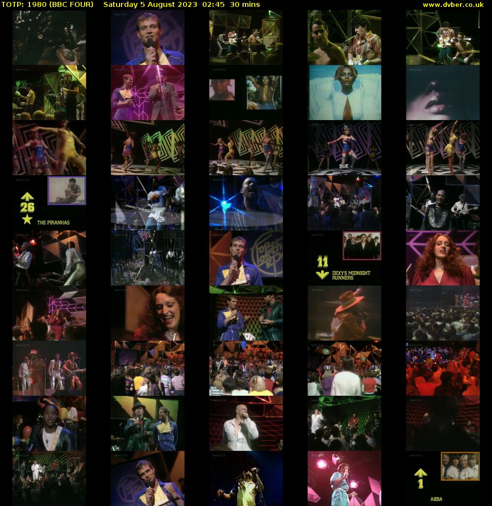 TOTP: 1980 (BBC FOUR) Saturday 5 August 2023 02:45 - 03:15