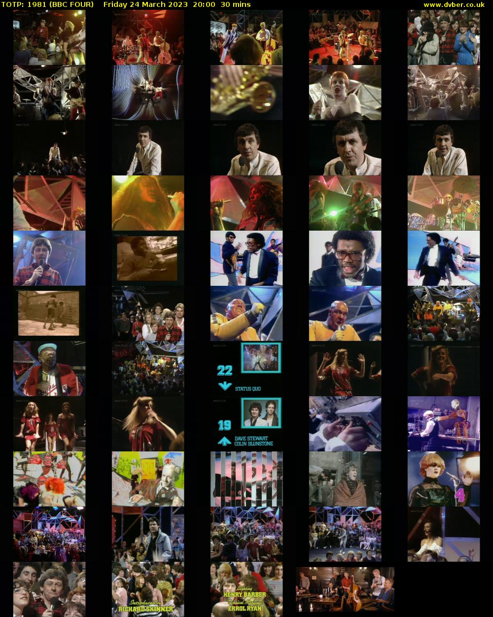 TOTP: 1981 (BBC FOUR) Friday 24 March 2023 20:00 - 20:30