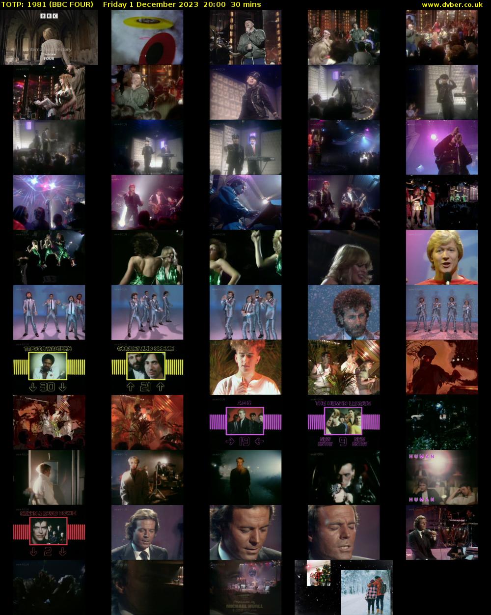 TOTP: 1981 (BBC FOUR) Friday 1 December 2023 20:00 - 20:30
