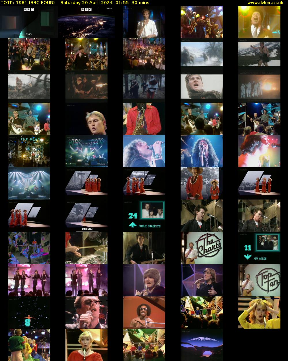 TOTP: 1981 (BBC FOUR) Saturday 20 April 2024 01:55 - 02:25