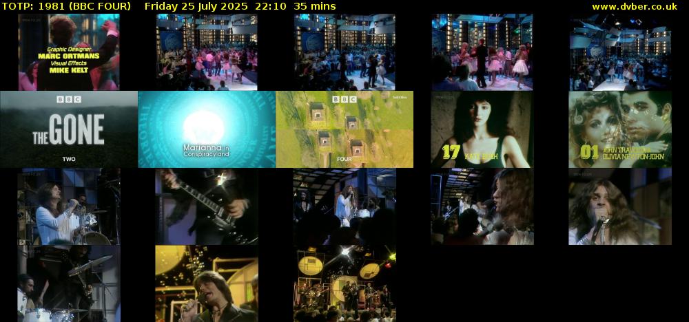 TOTP: 1981 (BBC FOUR) Friday 25 July 2025 22:10 - 22:45