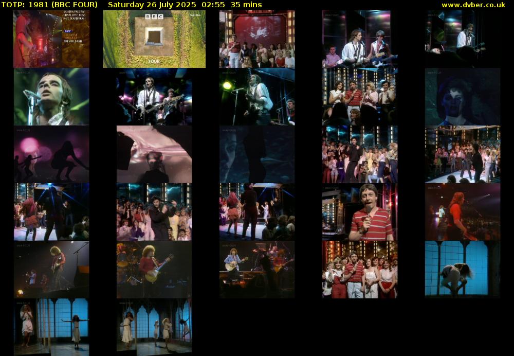 TOTP: 1981 (BBC FOUR) Saturday 26 July 2025 02:55 - 03:30