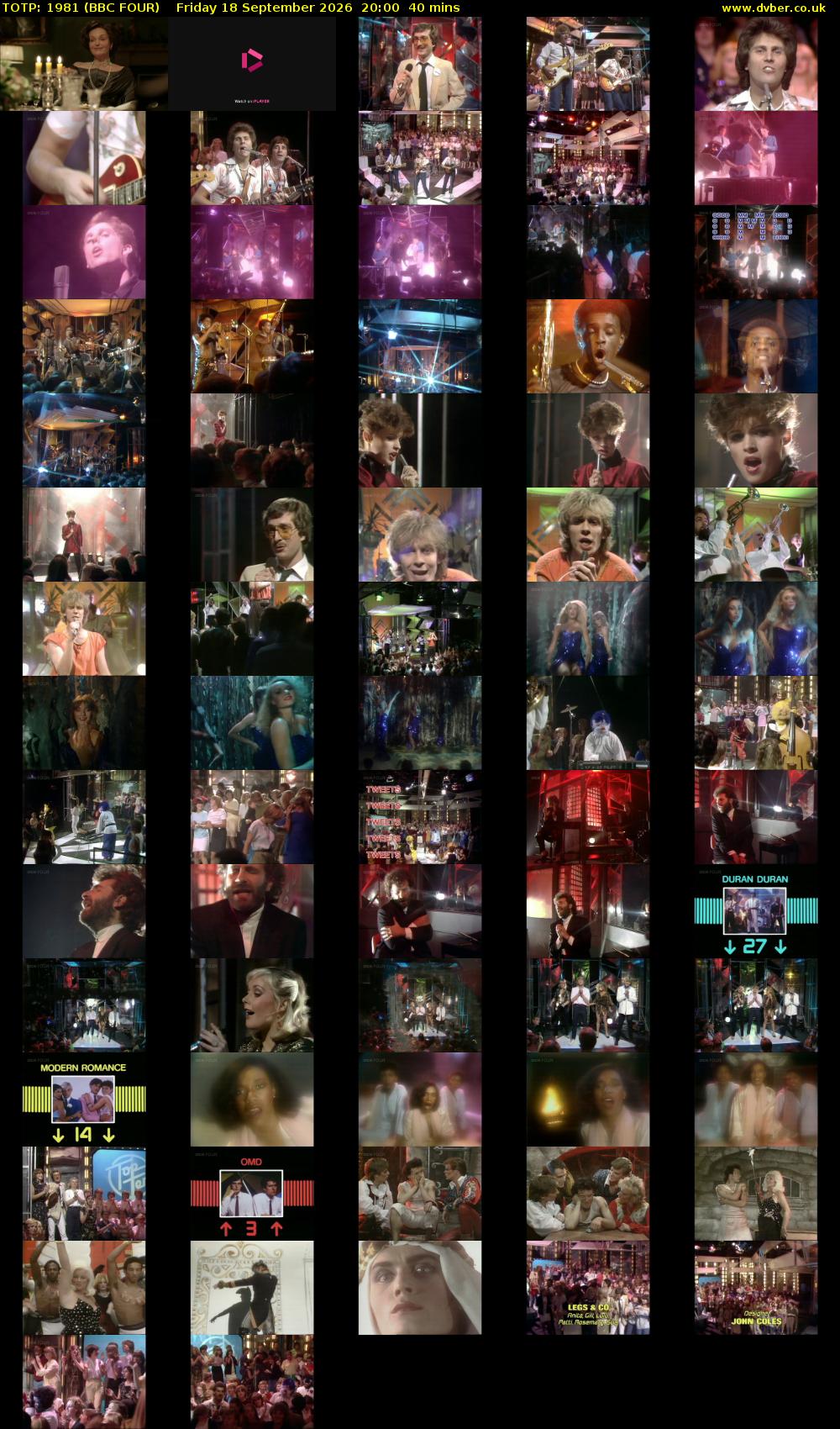 TOTP: 1981 (BBC FOUR) Friday 18 September 2026 20:00 - 20:40