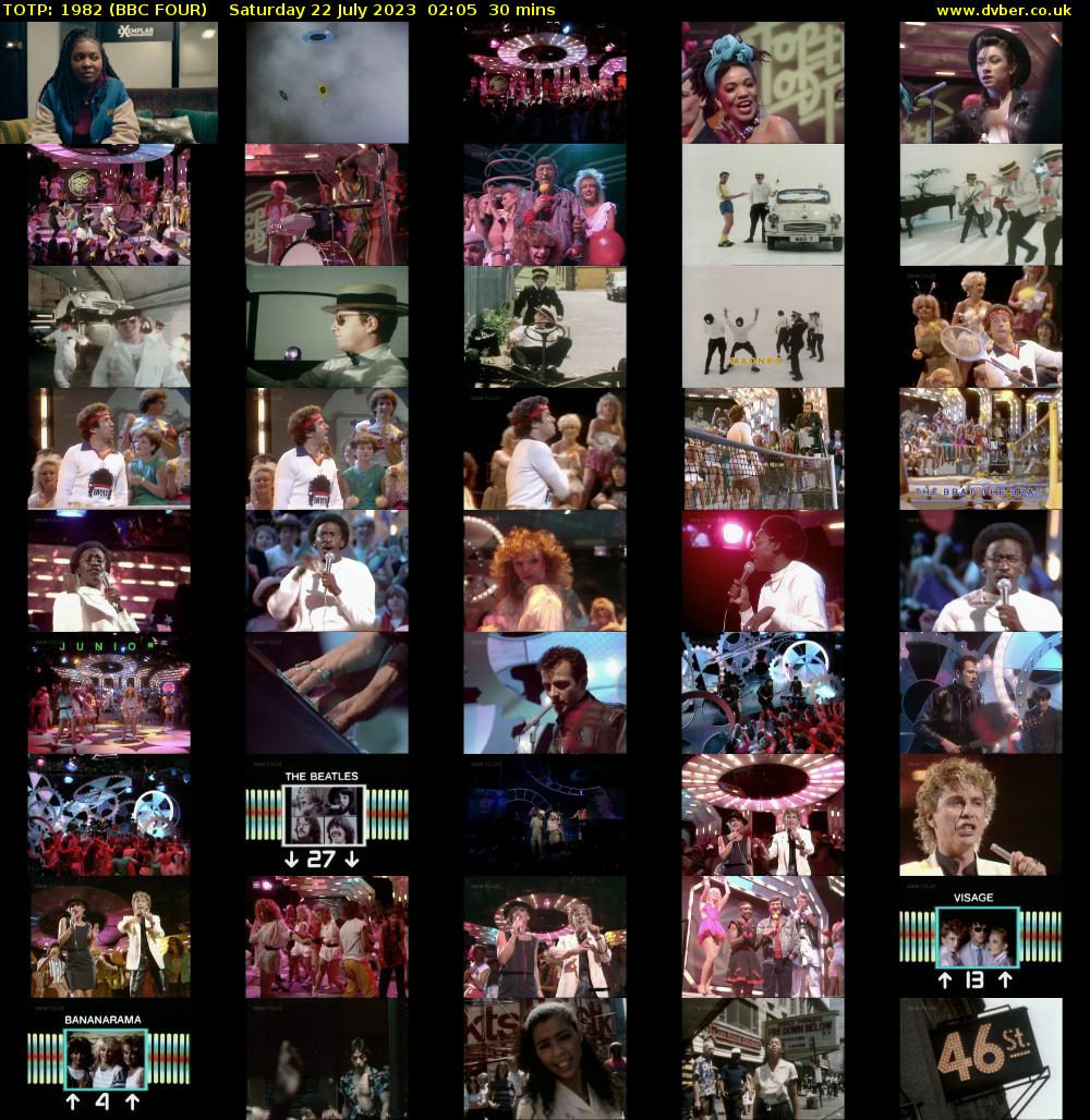 TOTP: 1982 (BBC FOUR) Saturday 22 July 2023 02:05 - 02:35