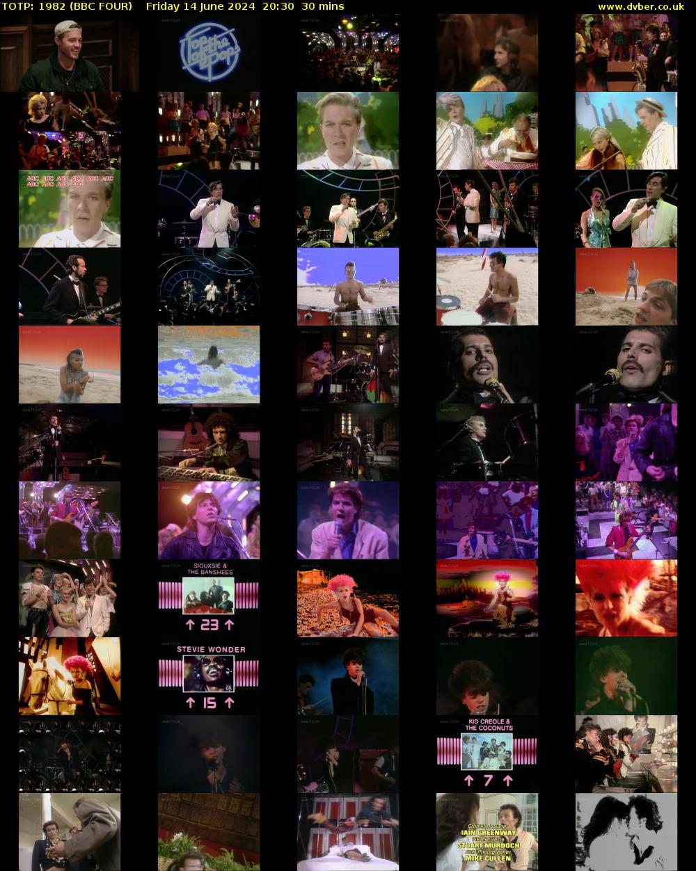 TOTP: 1982 (BBC FOUR) Friday 14 June 2024 20:30 - 21:00