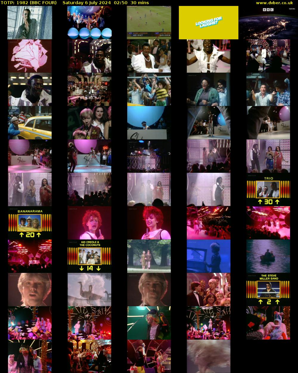TOTP: 1982 (BBC FOUR) Saturday 6 July 2024 02:50 - 03:20