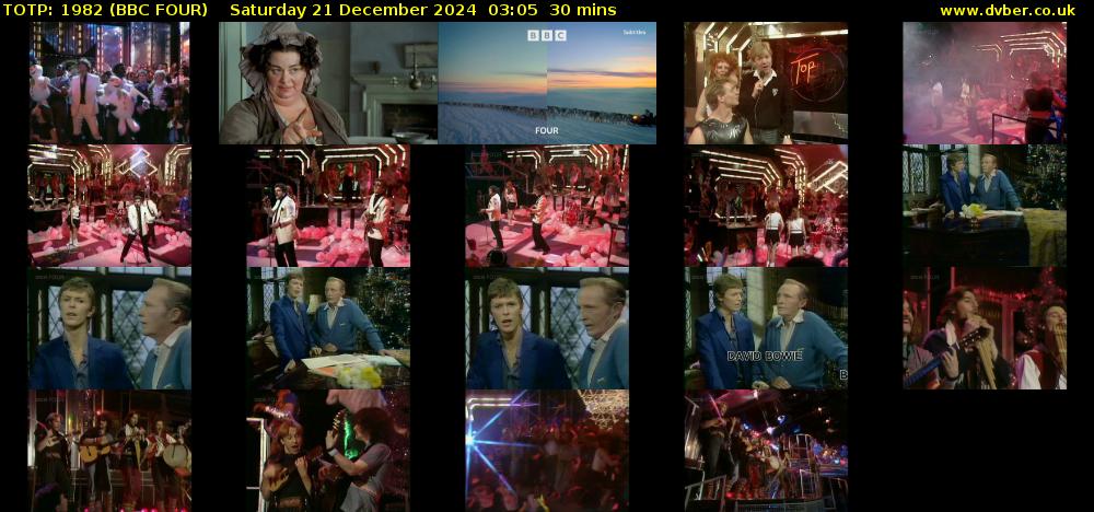 TOTP: 1982 (BBC FOUR) Saturday 21 December 2024 03:05 - 03:35