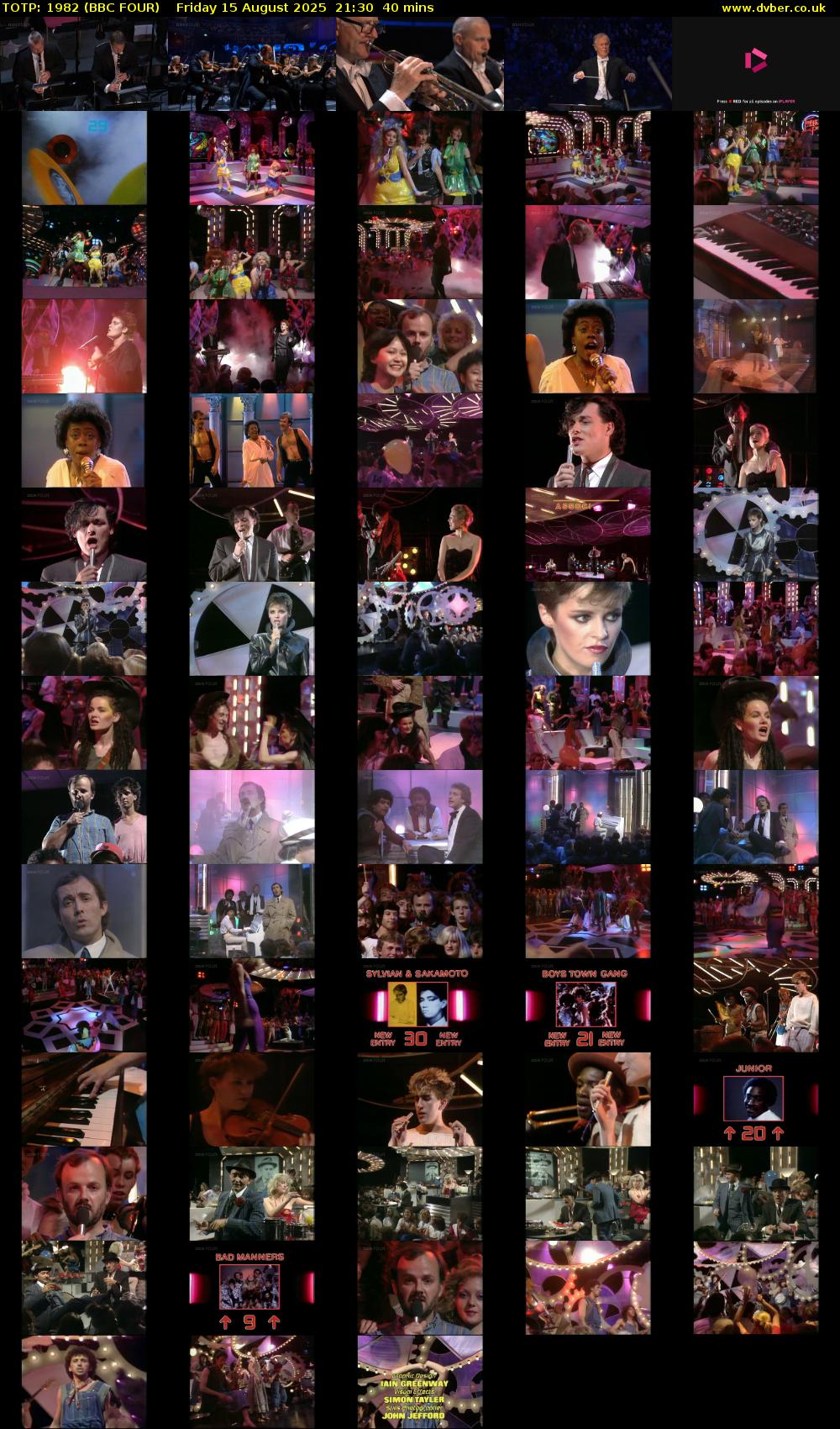 TOTP: 1982 (BBC FOUR) Friday 15 August 2025 21:30 - 22:10