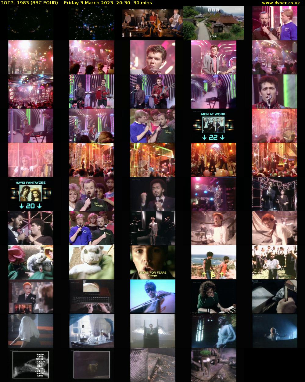 TOTP: 1983 (BBC FOUR) Friday 3 March 2023 20:30 - 21:00
