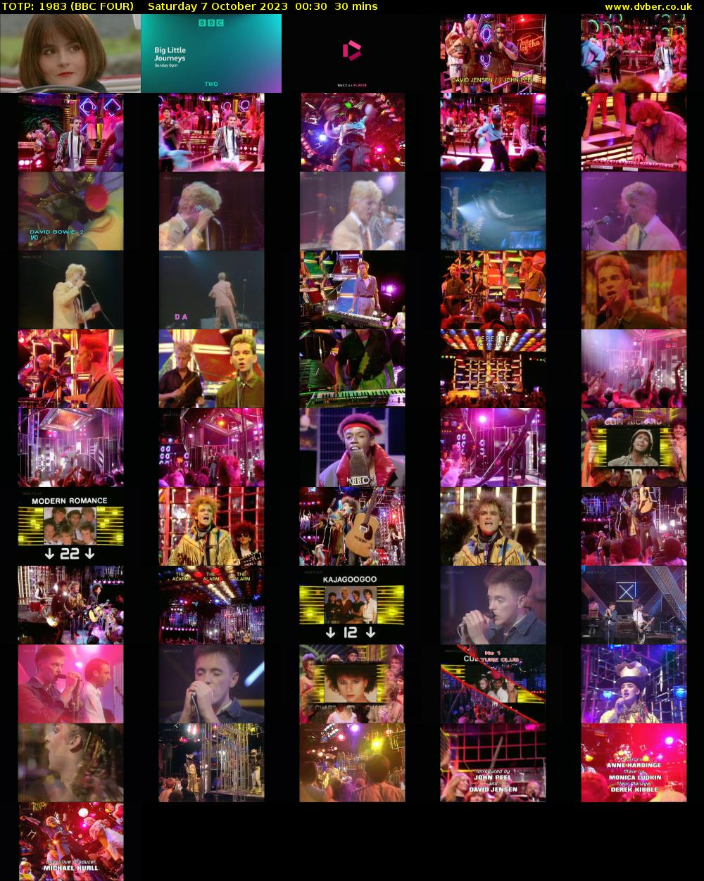 TOTP: 1983 (BBC FOUR) Saturday 7 October 2023 00:30 - 01:00