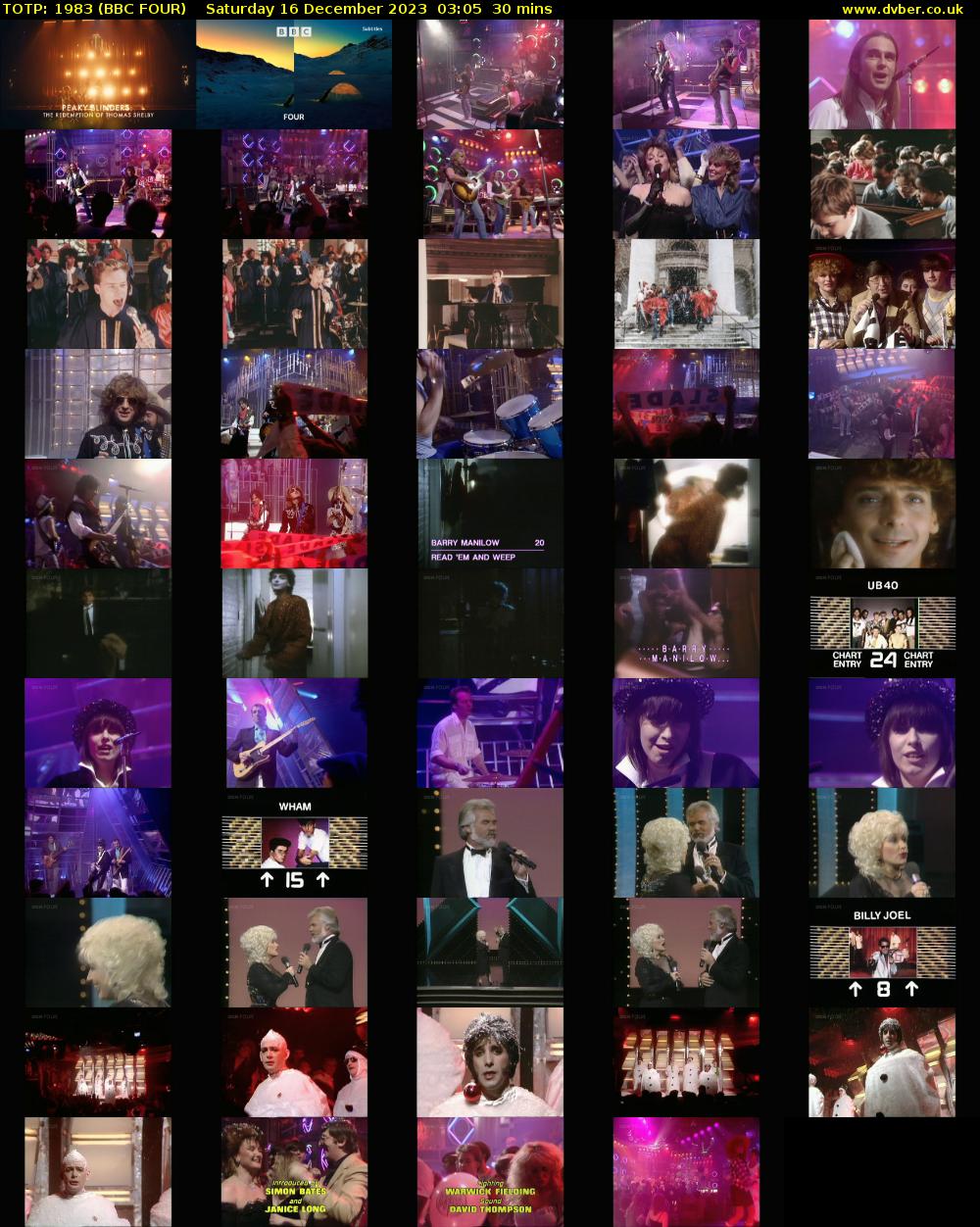 TOTP: 1983 (BBC FOUR) Saturday 16 December 2023 03:05 - 03:35