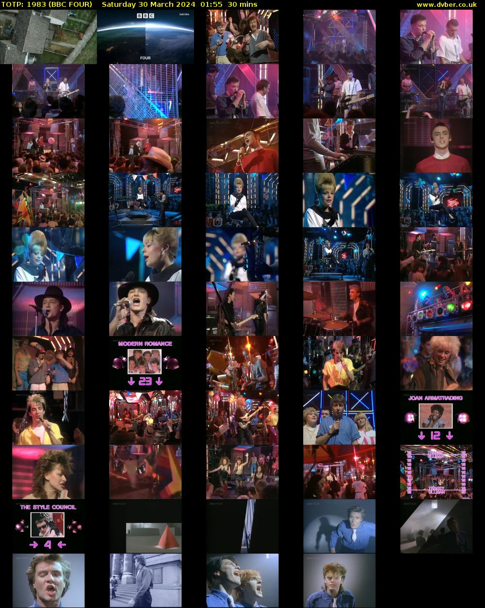 TOTP: 1983 (BBC FOUR) Saturday 30 March 2024 01:55 - 02:25