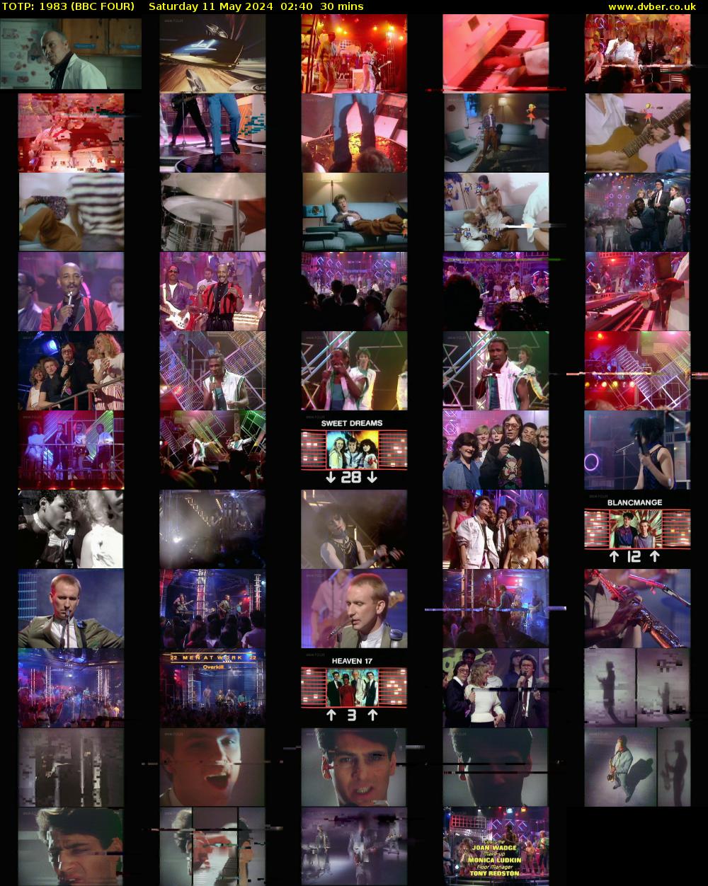 TOTP: 1983 (BBC FOUR) Saturday 11 May 2024 02:40 - 03:10