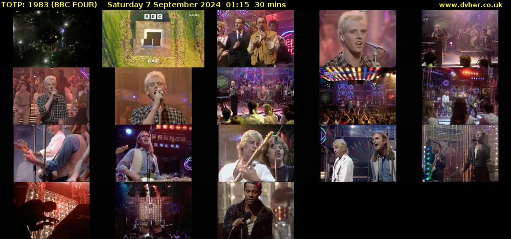 TOTP: 1983 (BBC FOUR) Saturday 7 September 2024 01:15 - 01:45