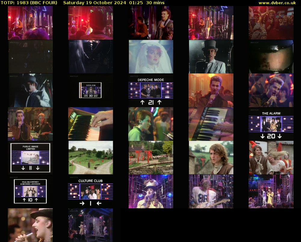 TOTP: 1983 (BBC FOUR) Saturday 19 October 2024 01:25 - 01:55