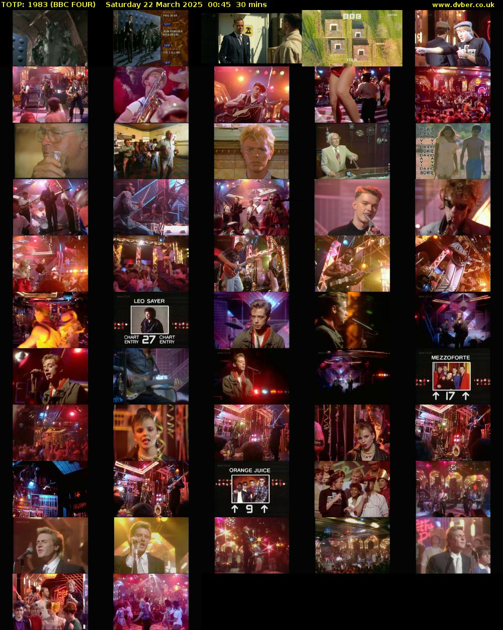 TOTP: 1983 (BBC FOUR) Saturday 22 March 2025 00:45 - 01:15