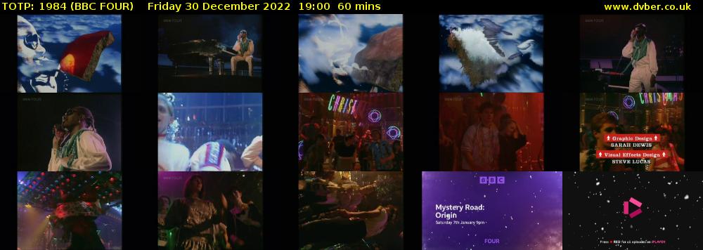 TOTP: 1984 (BBC FOUR) Friday 30 December 2022 19:00 - 20:00