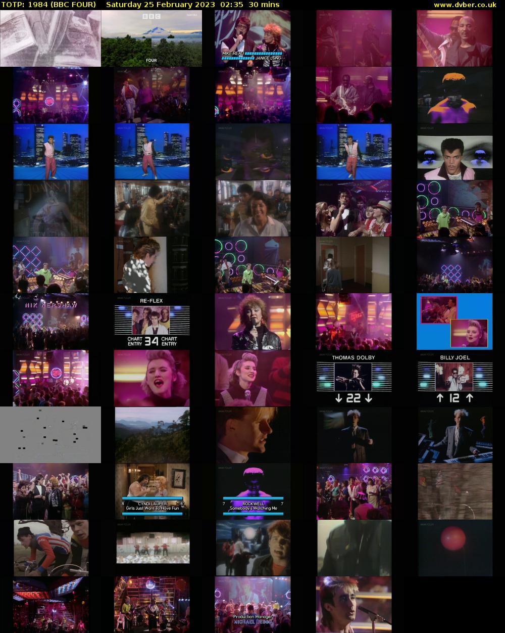 TOTP: 1984 (BBC FOUR) Saturday 25 February 2023 02:35 - 03:05