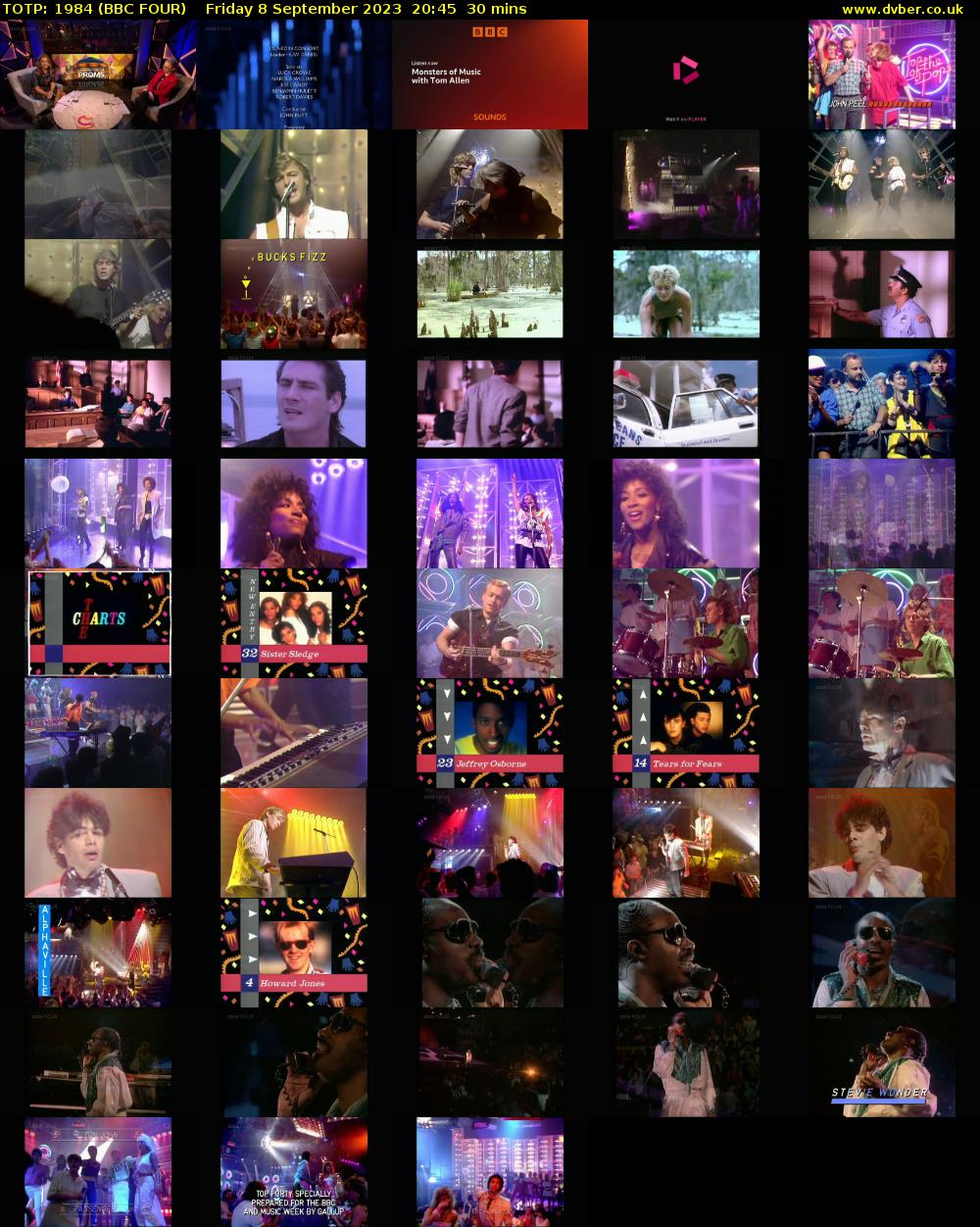 TOTP: 1984 (BBC FOUR) Friday 8 September 2023 20:45 - 21:15