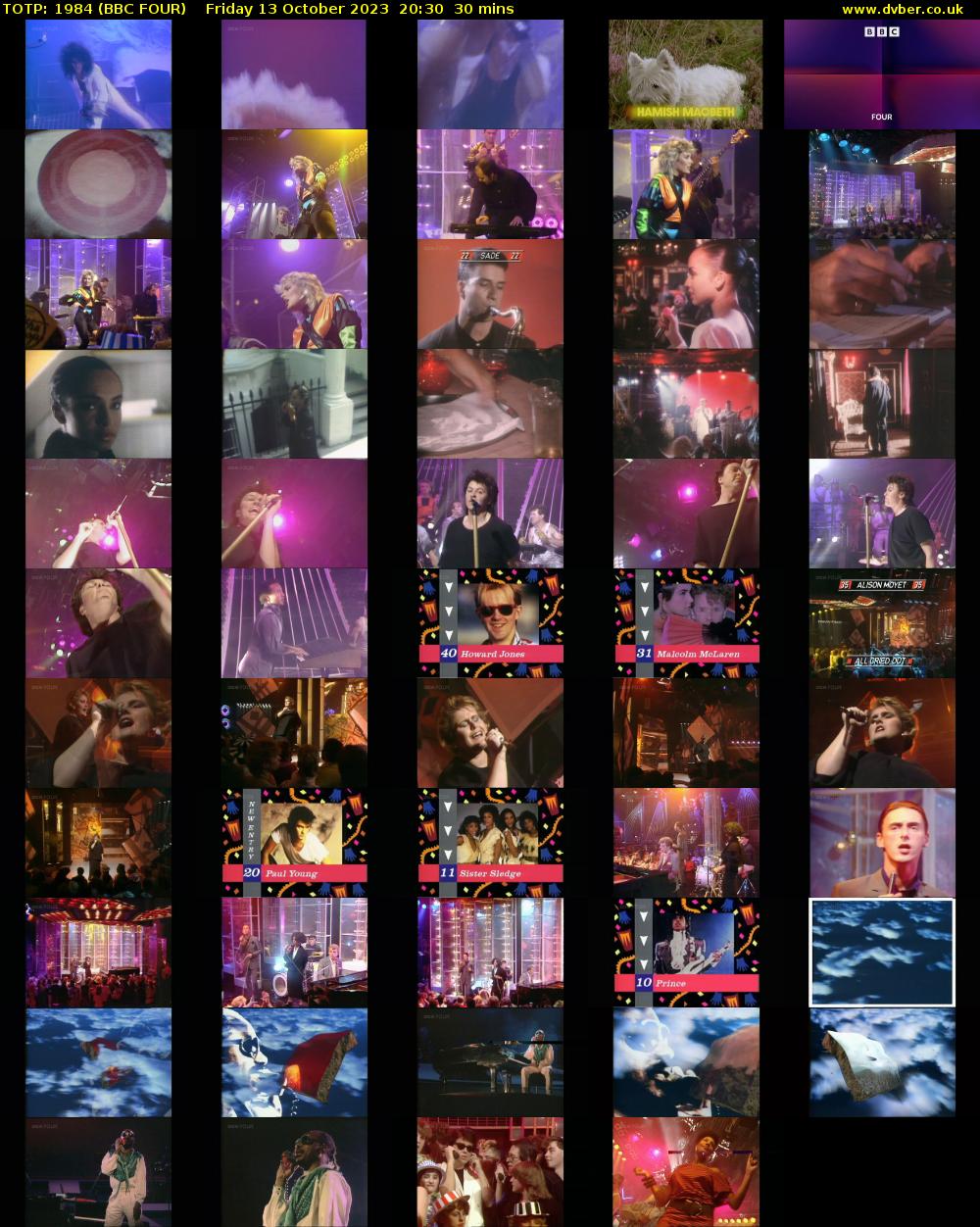 TOTP: 1984 (BBC FOUR) Friday 13 October 2023 20:30 - 21:00