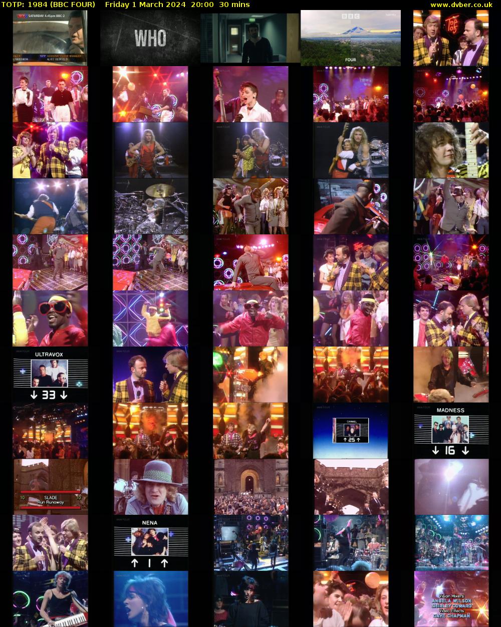 TOTP: 1984 (BBC FOUR) Friday 1 March 2024 20:00 - 20:30