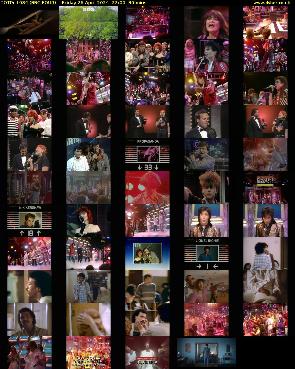 TOTP: 1984 (BBC FOUR) Friday 26 April 2024 22:00 - 22:30