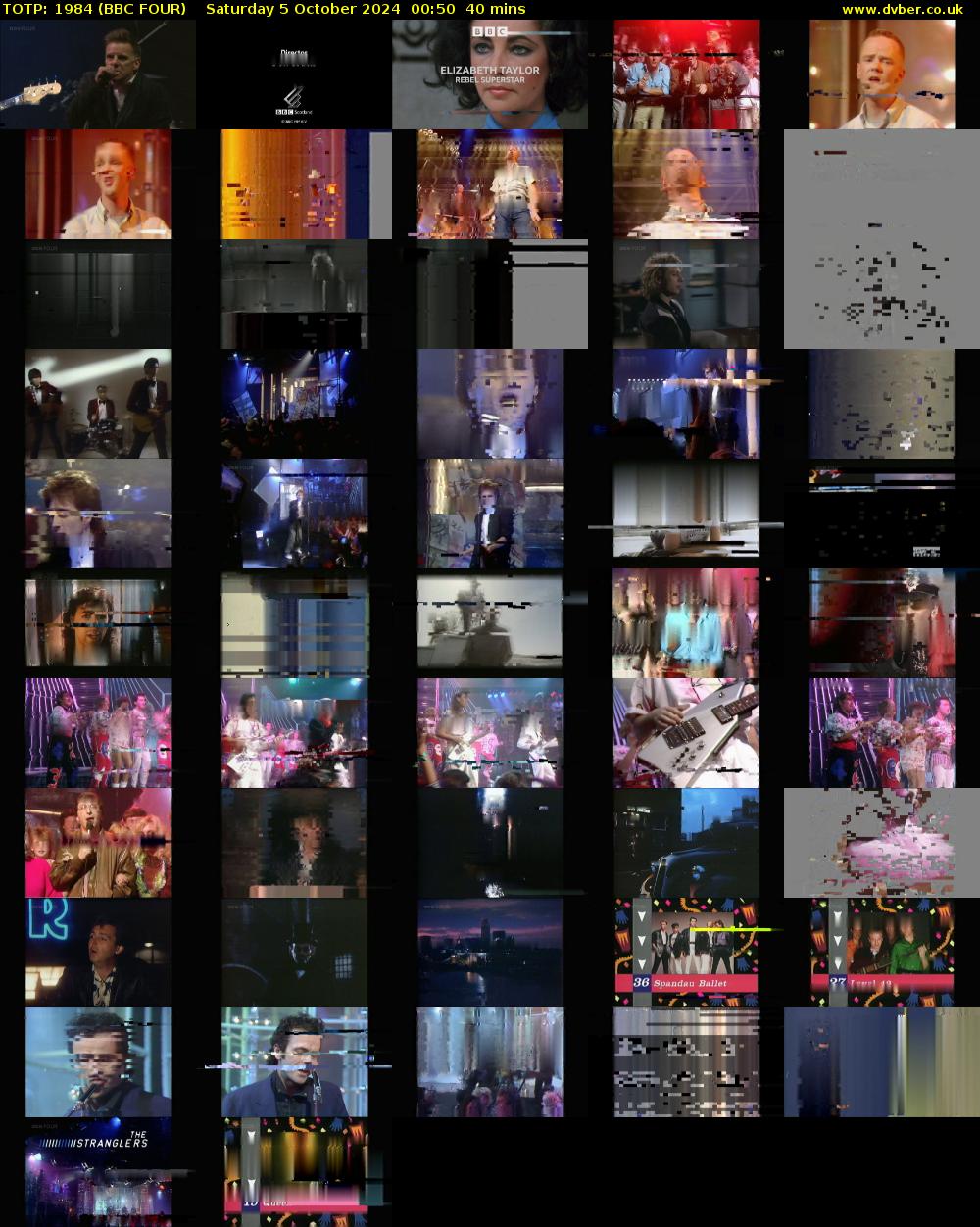 TOTP: 1984 (BBC FOUR) Saturday 5 October 2024 00:50 - 01:30