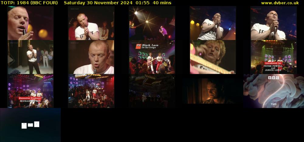 TOTP: 1984 (BBC FOUR) Saturday 30 November 2024 01:55 - 02:35