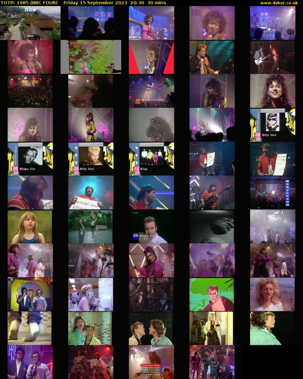 TOTP: 1985 (BBC FOUR) Friday 15 September 2023 20:30 - 21:00