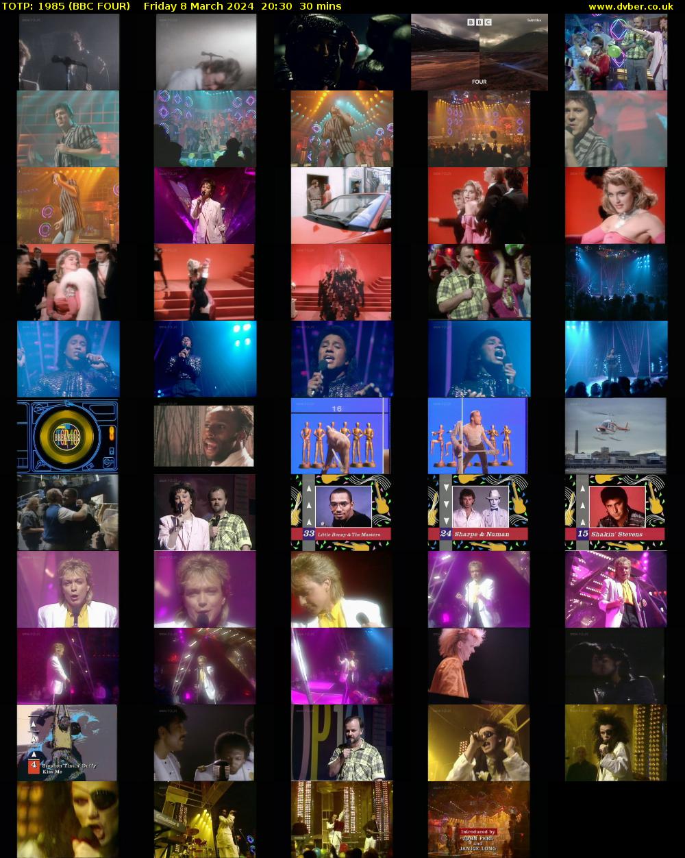TOTP: 1985 (BBC FOUR) Friday 8 March 2024 20:30 - 21:00