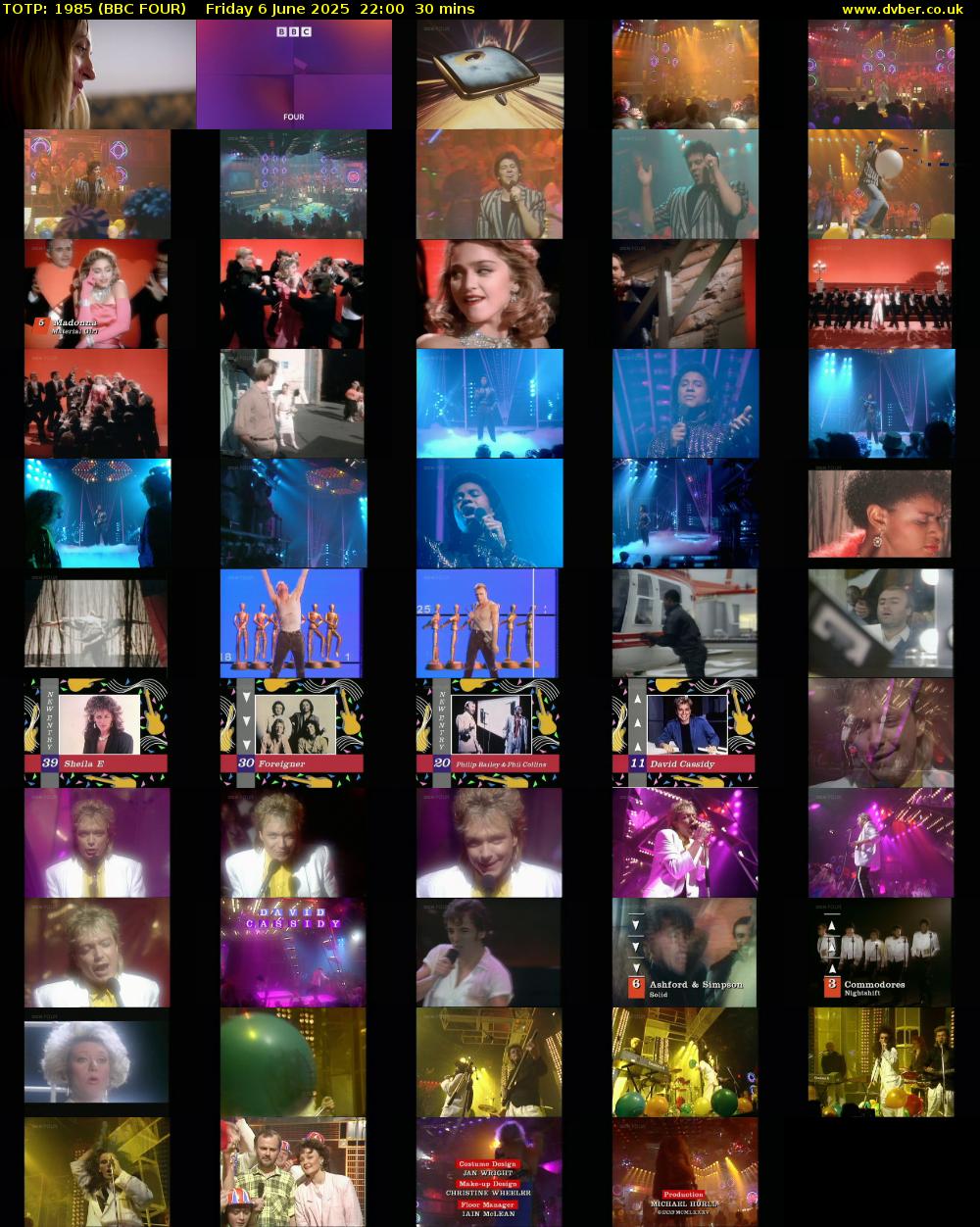 TOTP: 1985 (BBC FOUR) Friday 6 June 2025 22:00 - 22:30